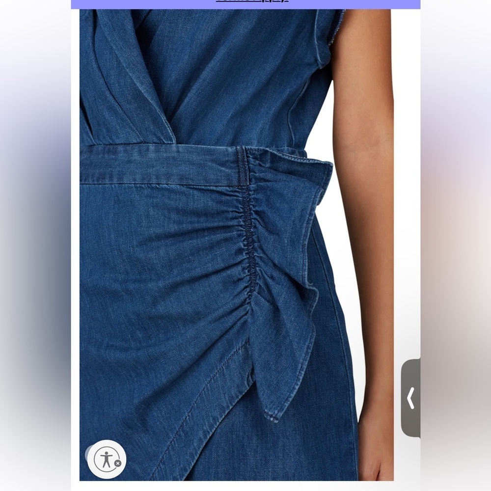 7 for all mankind denim ruffle mini dress - Picture 5 of 10